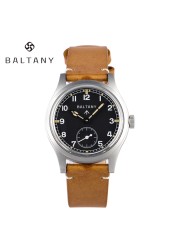 Baltany Dirty Dozen Watch Men 36mm Bubble Sapphire Sea Gull ST1701 Swiss Lumi Automatic Mechanical Vintage Military Wristwatches