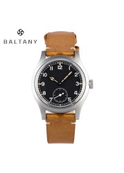 Baltany Dirty Dozen Watch Men 36mm Bubble Sapphire Sea Gull ST1701 Swiss Lumi Automatic Mechanical Vintage Military Wristwatches