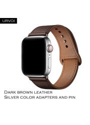 URVOI Band for Apple Watch Series 7 6 5 4 3 SE Sport Band Genuine Swift Leather Strap for iWatch Wrist Pin and Tuck Closure Handmade