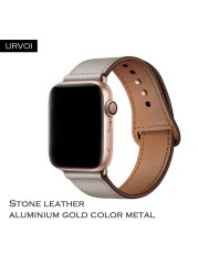 URVOI Band for Apple Watch Series 7 6 5 4 3 SE Sport Band Genuine Swift Leather Strap for iWatch Wrist Pin and Tuck Closure Handmade