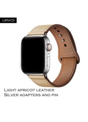 URVOI Band for Apple Watch Series 7 6 5 4 3 SE Sport Band Genuine Swift Leather Strap for iWatch Wrist Pin and Tuck Closure Handmade