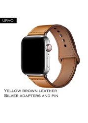 URVOI Band for Apple Watch Series 7 6 5 4 3 SE Sport Band Genuine Swift Leather Strap for iWatch Wrist Pin and Tuck Closure Handmade