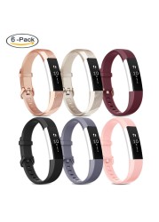 8pcs/6pcs/3pcs Soft Silicone Adjustable Band For Fitbit Alta HR Band Wristband Strap Bracelet For Fibit Alta Watchband