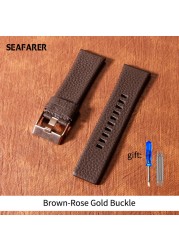 Genuine Leather Watchband Strap 22 24 26 27 28 30mm Diesel Watch Band Watches DZ4386 1657 1399 1206 4323 Black Band