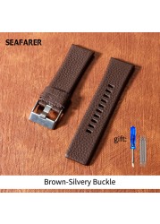 Genuine Leather Watchband Strap 22 24 26 27 28 30mm Diesel Watch Band Watches DZ4386 1657 1399 1206 4323 Black Band