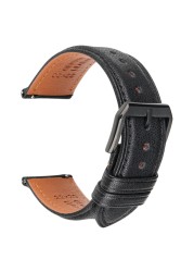 Hight Quality Watch Band Quick Release Soft Genuine Leather Strap for Huawei GT2 Pro ECG 22mm 20mm Mens Smartwatch Accessories