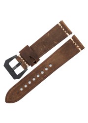 Men's Genuine Leather Watch Band Strap 22mm 24mm Vintage Cowhide Watch Strap High Quality Bracelet Watch Accessories