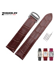 Genuine leather watch strap, high quality, black, brown, with folding tank buckle, 16 17 18 20 22 23 24 25 mm straps