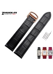 Genuine leather watch strap, high quality, black, brown, with folding tank buckle, 16 17 18 20 22 23 24 25 mm straps