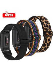 6pcs/4pcs/3pcs/lot Woven Elastic Watch Band For Fitbit Charge 4 3 Strap Sport Fabric Bracelet Correa For Fitbit Charge 3 4 Band