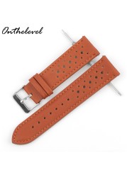 Onthelevel Leather Watch Strap 18mm 20mm 22mm 24mm Gray Color Watch Band Quick Release Watch Straps Replacement