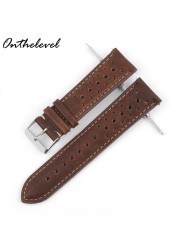 Onthelevel Leather Watch Strap 18mm 20mm 22mm 24mm Gray Color Watch Band Quick Release Watch Straps Replacement