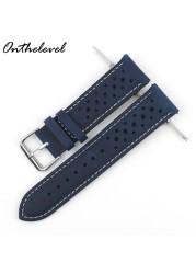 Onthelevel Leather Watch Strap 18mm 20mm 22mm 24mm Gray Color Watch Band Quick Release Watch Straps Replacement