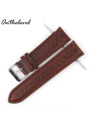 Onthelevel Leather Watch Strap 18mm 20mm 22mm 24mm Gray Color Watch Band Quick Release Watch Straps Replacement