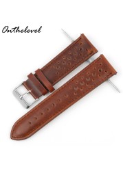 Onthelevel Leather Watch Strap 18mm 20mm 22mm 24mm Gray Color Watch Band Quick Release Watch Straps Replacement