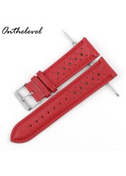 Onthelevel Leather Watch Strap 18mm 20mm 22mm 24mm Gray Color Watch Band Quick Release Watch Straps Replacement