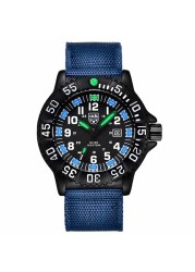 Addie Men's Watches Military Leisure Sports Outdoor Luminous Watch Multifunction NATO Nylon Waterproof Quartz Watch for Men