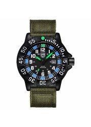 Addie Men's Watches Military Leisure Sports Outdoor Luminous Watch Multifunction NATO Nylon Waterproof Quartz Watch for Men