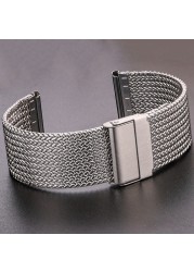 316l Stainless Steel Milanese Loop Watch Bracelet Men Women Replacement Watchband Strap 16mm 18mm 20mm 22mm Silver Black