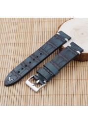 Genuine Leather Watchband 18mm 20mm 22mm 24mm Vintage Personality Crocodile Texture Watch Strap Bracelet for Men Women