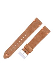 Suede Leather Watch Strap 18mm 20mm Hand-stitched Suede Watch Bands for Man Woman Beige Green Blue Quick Release Watch Bracelet