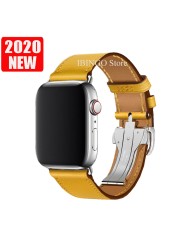 For Apple Watch Band Series 7 6 5 4 3 2 1 SE Genuine Leather Band Apple Watch 45mm 41mm 44mm 40mm 42mm 38mm Strap for iWatch