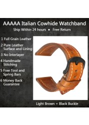 MAIKES Handmade Watch Band Genuine Cow Leather Watch Strap with Butterfly Buckle Bracelet for Montblanc Tudor Watchbands