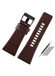 Genuine Leather Watchband for Diesel DZ7396DZ1206 DZ1399 DZ1405 Watch Band Litchi Grain 22 24 26 27 28 30 32 34mm Strap Bracelet