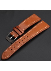 Retro Soft Leather Watch Strap 18 19 20 21 22mm Brown Leather Handmade