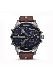stainless steel watch for men with big dial quartz men watches DZ fashionable luxury business watches for men leather watches