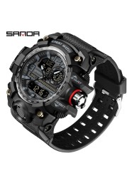 SANDA Brand G-Style Military Watch Men Digital Shock Sports Watches for Man Waterproof Electronic Wristwatch Mens 2022 Relogios