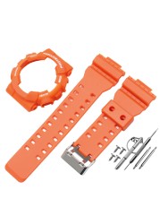 Silicone Rubber Watchband Case For Casio G-SHOCK GA-110/100 GA-120 GD-110 Men's Sport Waterproof Band Strap Bracelet Accessories