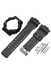 Silicone Rubber Watchband Case For Casio G-SHOCK GA-110/100 GA-120 GD-110 Men's Sport Waterproof Band Strap Bracelet Accessories