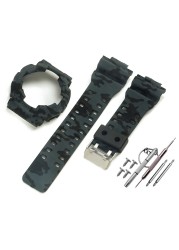 Silicone Rubber Watchband Case For Casio G-SHOCK GA-110/100 GA-120 GD-110 Men's Sport Waterproof Band Strap Bracelet Accessories