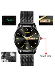 Luxury Mens Watches Business Waterproof Quartz Wrist Watch Stainless Steel Dial Casual Sports Clock Male Clock Relogio Masculino