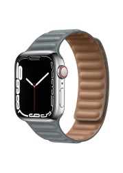 Strap for Apple Watch Band Leather Link Loop 44mm 40mm iWatch Series 7 6 SE 5 4 3 2 1 watchbands bracelet 42mm 38mm wristbands