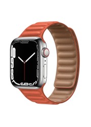 Strap for Apple Watch Band Leather Link Loop 44mm 40mm iWatch Series 7 6 SE 5 4 3 2 1 watchbands bracelet 42mm 38mm wristbands