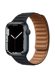 Strap for Apple Watch Band Leather Link Loop 44mm 40mm iWatch Series 7 6 SE 5 4 3 2 1 watchbands bracelet 42mm 38mm wristbands