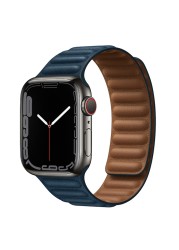 Strap for Apple Watch Band Leather Link Loop 44mm 40mm iWatch Series 7 6 SE 5 4 3 2 1 watchbands bracelet 42mm 38mm wristbands