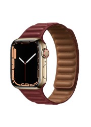 Strap for Apple Watch Band Leather Link Loop 44mm 40mm iWatch Series 7 6 SE 5 4 3 2 1 watchbands bracelet 42mm 38mm wristbands