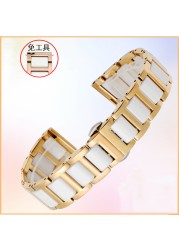 ceramic bracelet in stainless steel watchband 12 13 14 15 16 17 18 20 22mm watch strap women man fashion wrist band