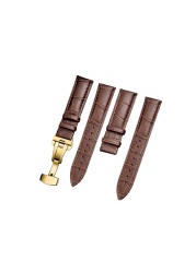 guzzle watchband 18mm 19mm 20mm 21mm 22mm 24mm calf leather strap butterfly buckle strap bracelet accessories wristbands