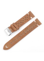 New Design Oil Wax Cowhide Watch Band 8mm 20mm 22mm 24mm Vintage Porous Watch Strap Handmade Watch Accessories