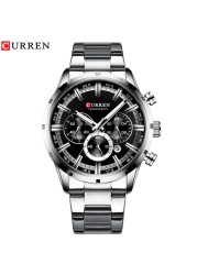 CURREN Men Watch Luxury Brand Sport Quartz Mens Watches Full Steel Waterproof Chronograph Wristwatch Men Relogio Masculino