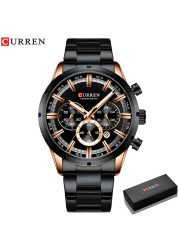 CURREN Men Watch Luxury Brand Sport Quartz Mens Watches Full Steel Waterproof Chronograph Wristwatch Men Relogio Masculino