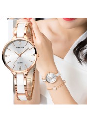 NIBOSI relógio feminino New Fashion Brand Women Watch Luxury Quartz Ladies Ceramic Watch Waterproof Watches for Women