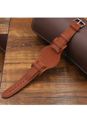 18mm 20mm 22mm Retro Handmade Genuine Leather Watch Band Cowhide High Quality Leather Watch Strap Bracelet Replacement Wristband