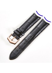 High Quality Geunine Leather Watch Band Straps Bracket End 19mm 20mm 21mm 22m Wristband Curved End Adapter Charm Watch Band