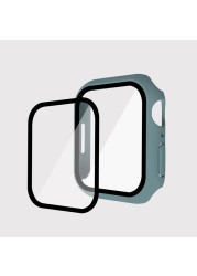 Case With Screen Protector For Apple Watch Series 7 45mm 41mm Hard PC Full Face Protector Bumper Cover Case For iWatch 7 45mm Series