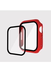 Case With Screen Protector For Apple Watch Series 7 45mm 41mm Hard PC Full Face Protector Bumper Cover Case For iWatch 7 45mm Series